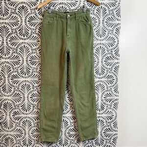 Urban Outfitters BDG Olive Green Cotton Corduroy Mom High Rise Pants